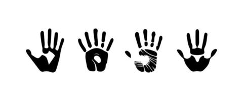 Handprint Silhouette Illustration. Hand Palm Silhouette for Logo, Pictogram Apps, Website, and or Graphic Design Element. vector