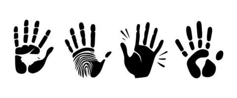 Handprint Silhouette Illustration. Hand Palm Silhouette for Logo, Pictogram Apps, Website, and or Graphic Design Element. vector