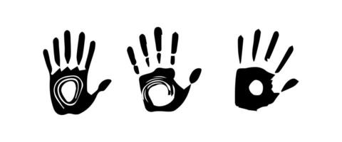 Handprint Silhouette Illustration. Hand Palm Silhouette for Logo, Pictogram Apps, Website, and or Graphic Design Element. vector