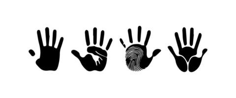 Handprint Silhouette Illustration. Hand Palm Silhouette for Logo, Pictogram Apps, Website, and or Graphic Design Element. vector