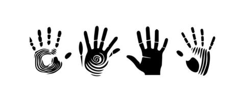Handprint Silhouette Illustration. Hand Palm Silhouette for Logo, Pictogram Apps, Website, and or Graphic Design Element. vector