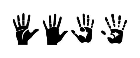 Handprint Silhouette Illustration. Hand Palm Silhouette for Logo, Pictogram Apps, Website, and or Graphic Design Element. vector