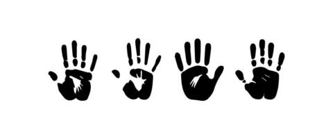 Handprint Silhouette Illustration. Hand Palm Silhouette for Logo, Pictogram Apps, Website, and or Graphic Design Element. vector
