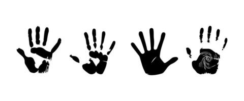 Handprint Silhouette Illustration. Hand Palm Silhouette for Logo, Pictogram Apps, Website, and or Graphic Design Element. vector