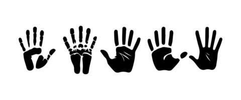 Handprint Silhouette Illustration. Hand Palm Silhouette for Logo, Pictogram Apps, Website, and or Graphic Design Element. vector