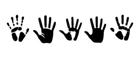 Handprint Silhouette Illustration. Hand Palm Silhouette for Logo, Pictogram Apps, Website, and or Graphic Design Element. vector