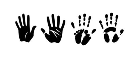 Handprint Silhouette Illustration. Hand Palm Silhouette for Logo, Pictogram Apps, Website, and or Graphic Design Element. vector