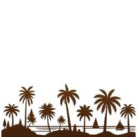Palm and coconut tree silhouette illustrations is perfect for adding a touch of tropical paradise to your design projects. vector