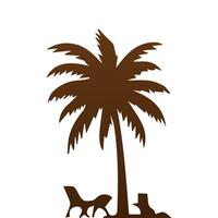 Palm and coconut tree silhouette illustrations is perfect for adding a touch of tropical paradise to your design projects. vector