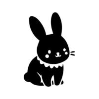 Silhouette of easter bunnie isolated on a white background. vector