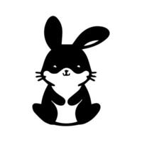 Silhouette of easter bunnie isolated on a white background. vector