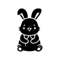 Silhouette of easter bunnie isolated on a white background. vector