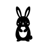 Silhouette of easter bunnie isolated on a white background. vector