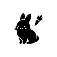 Silhouette of easter bunnie isolated on a white background. vector