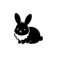 Silhouette of easter bunnie isolated on a white background. vector