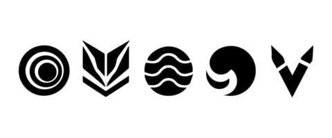 Abstract geometric shapes and icons vector