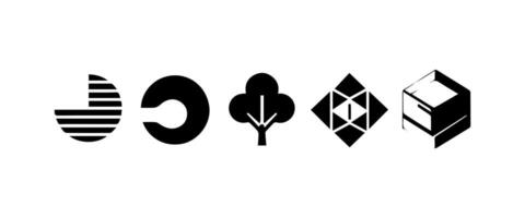 Abstract geometric shapes and icons vector