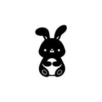 Silhouette of easter bunnie isolated on a white background. vector