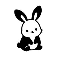 Silhouette of easter bunnie isolated on a white background. vector
