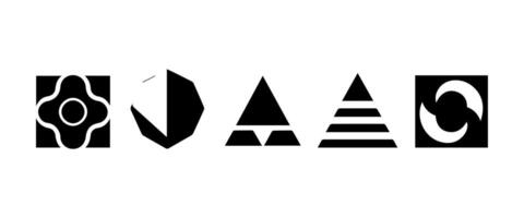 Abstract geometric shapes and icons vector