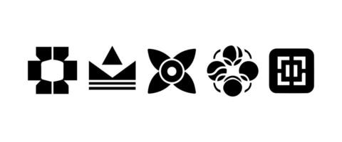 Abstract geometric shapes and icons vector