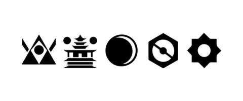 Abstract geometric shapes and icons vector