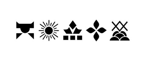 Abstract geometric shapes and icons vector