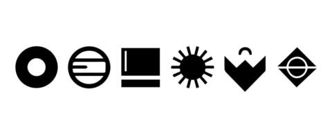 Abstract geometric shapes and icons vector