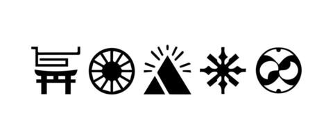Abstract geometric shapes and icons vector