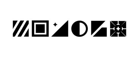 Abstract geometric shapes and icons vector