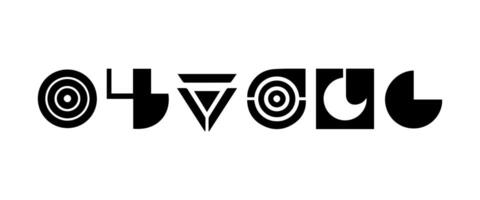 Abstract geometric shapes and icons vector