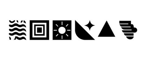 Abstract geometric shapes and icons vector
