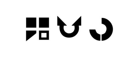 Abstract geometric shapes and icons vector