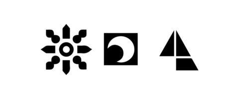 Abstract geometric shapes and icons vector