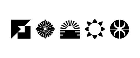 Abstract geometric shapes and icons vector