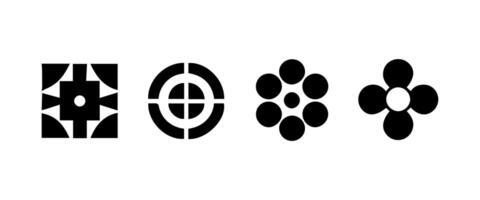 Abstract geometric shapes and icons vector