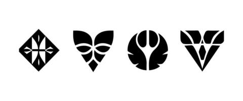 Abstract geometric shapes and icons vector