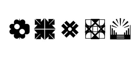 Abstract geometric shapes and icons vector