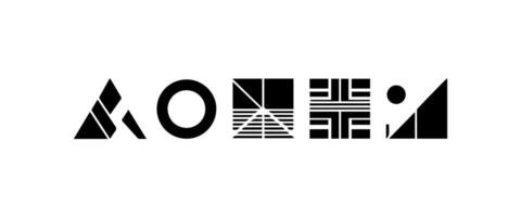 Abstract geometric shapes and icons vector