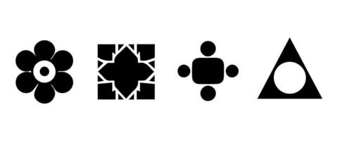 Abstract geometric shapes and icons vector