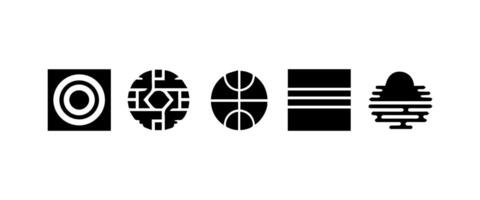 Abstract geometric shapes and icons vector