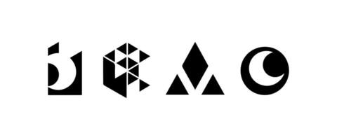 Abstract geometric shapes and icons vector