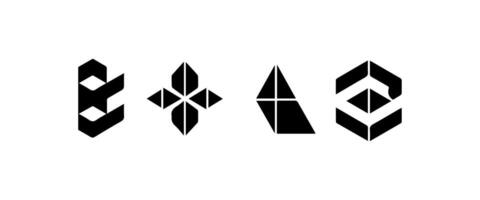 Abstract geometric shapes and icons vector