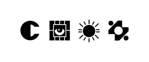 Abstract geometric shapes and icons vector