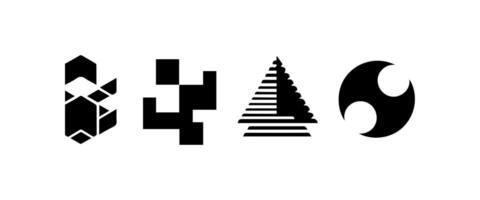 Abstract geometric shapes and icons vector