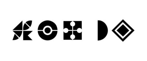 Abstract geometric shapes and icons vector