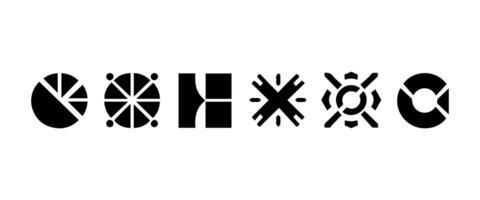Abstract geometric shapes and icons vector