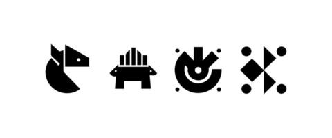Abstract geometric shapes and icons vector