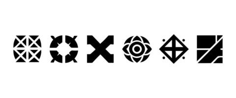 Abstract geometric shapes and icons vector