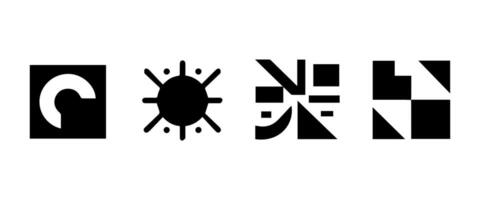 Abstract geometric shapes and icons vector